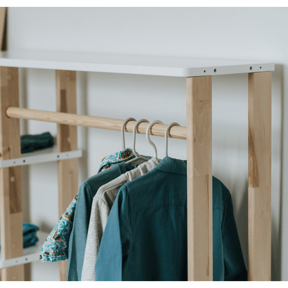 Wooden Montessori Wardrobe for Kids | Children Wardrobe Montessori Clothing Rack - The Nurturing Nook