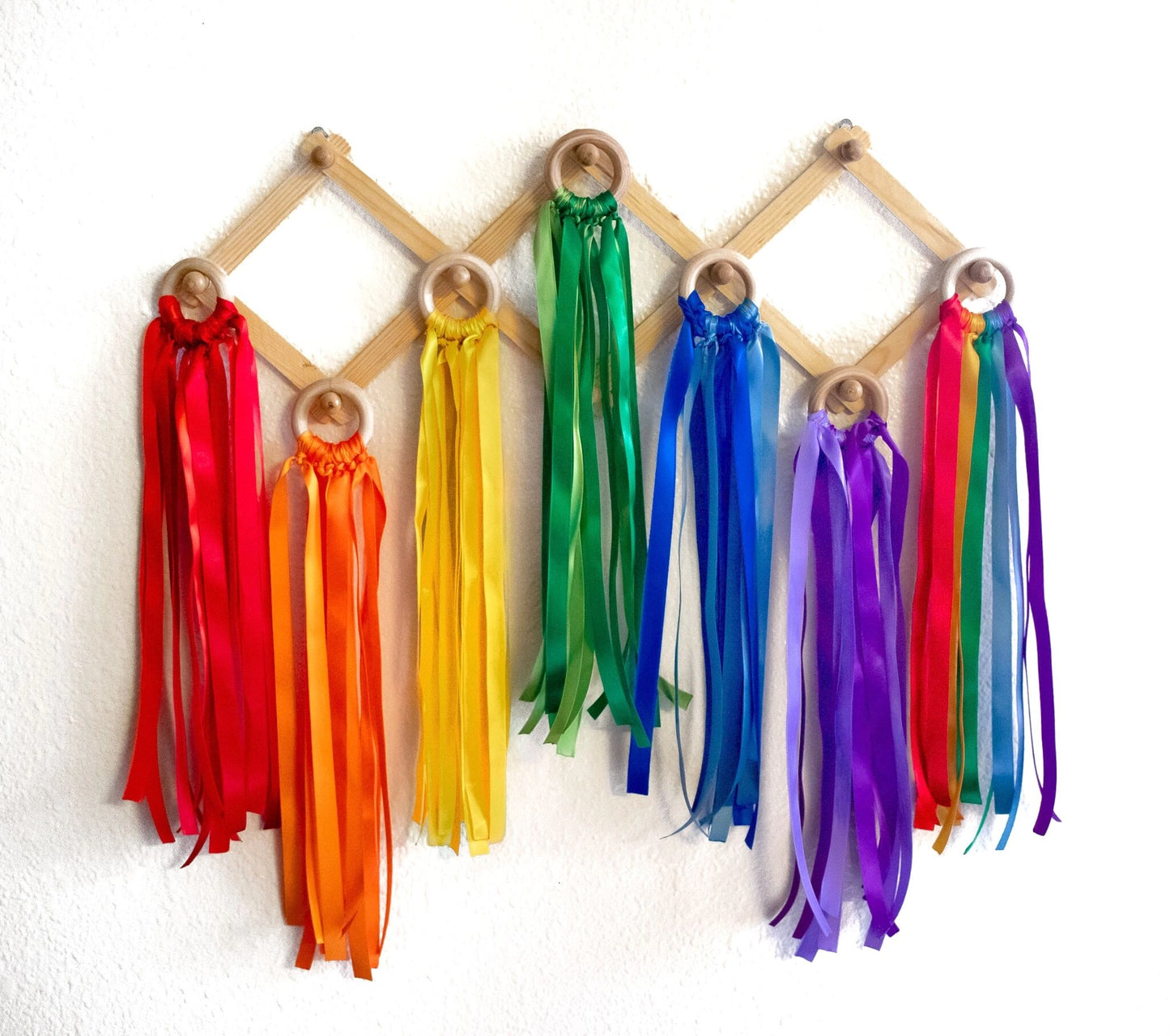 Montessori/ Waldorf Hand Kites/ Hand Wands - Rainbow