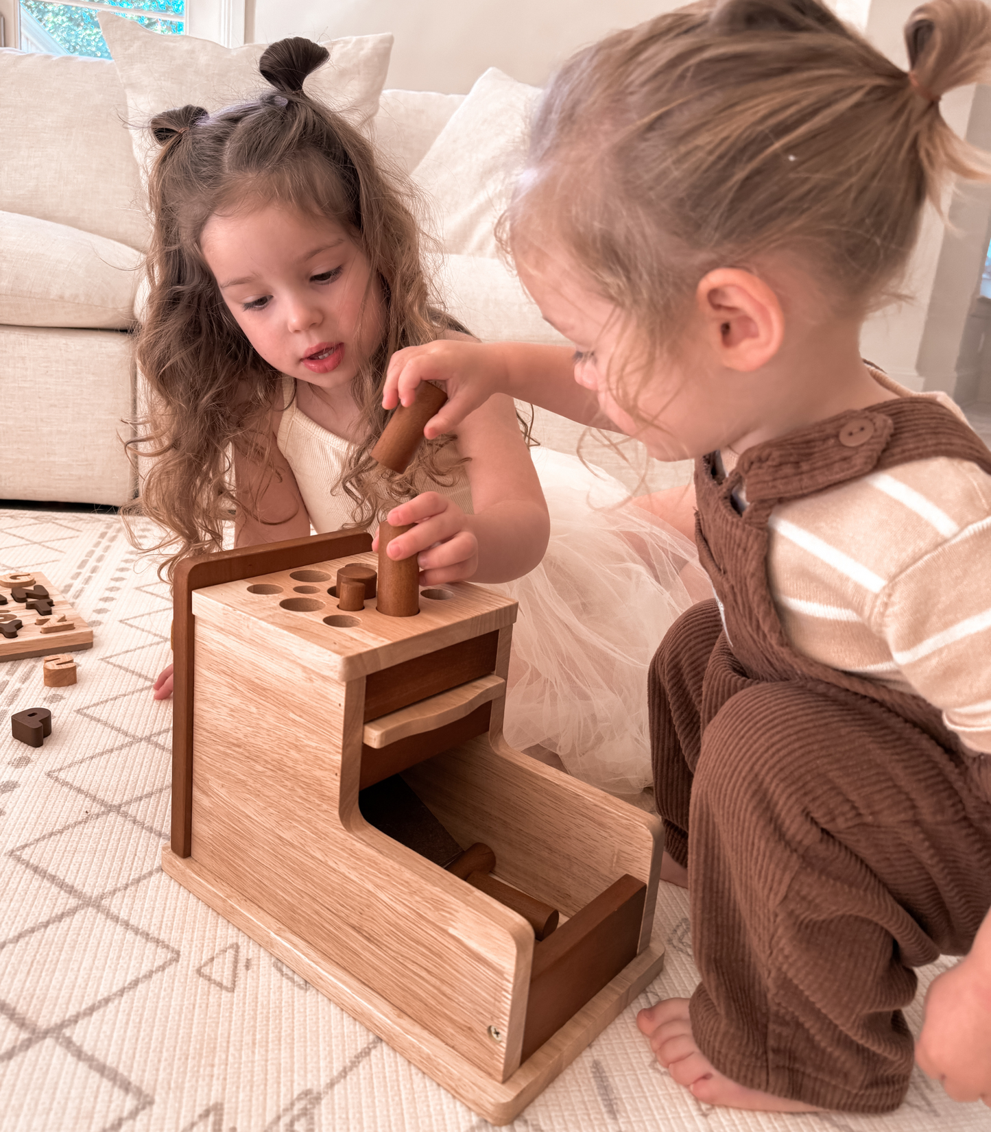 Toddler Bundle - Montessori Cylinder Post Box | Toddler Knob Shapes Puzzle