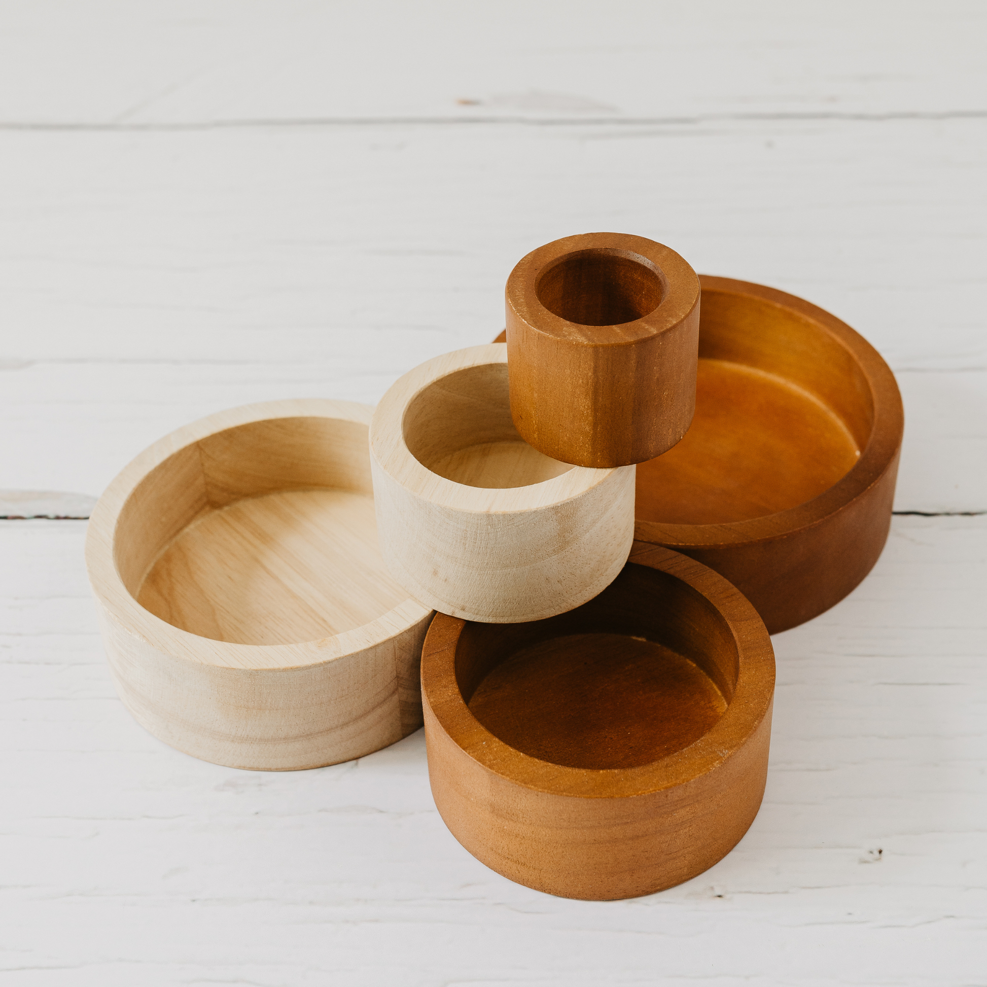 Set of 2 Bundle - Stacking & Nesting Bowls | Wooden Ball Set of 50 