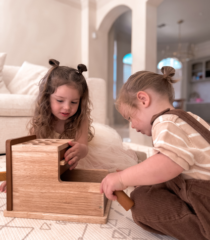 Toddler Bundle - Montessori Cylinder Post Box | Toddler Knob Shapes Puzzle