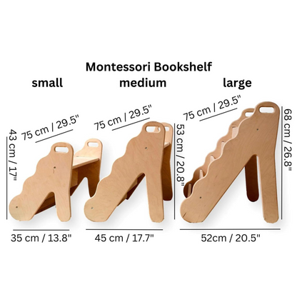 Montessori Bookshelf Wave Design