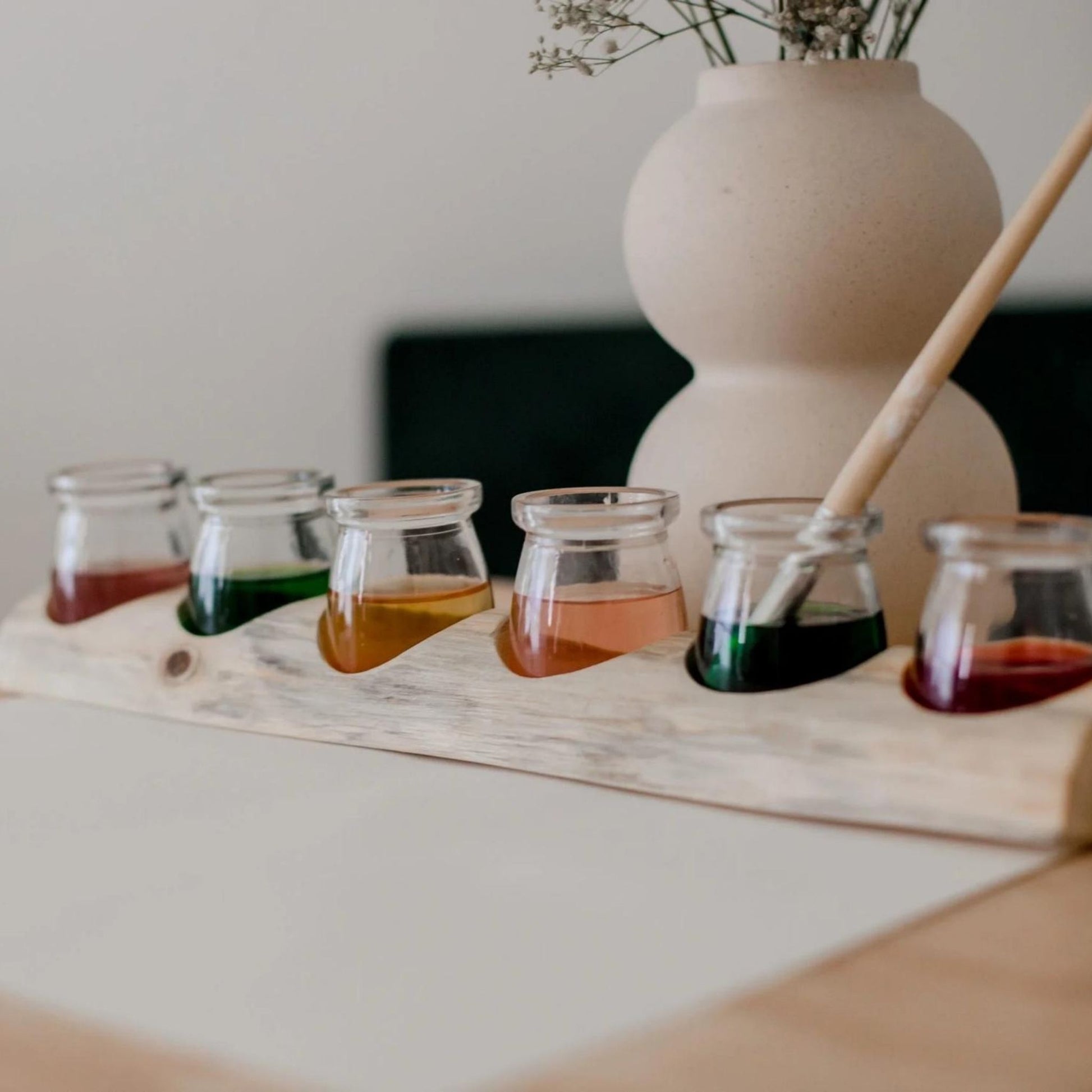 Paint Pot Holder with Glass Jars