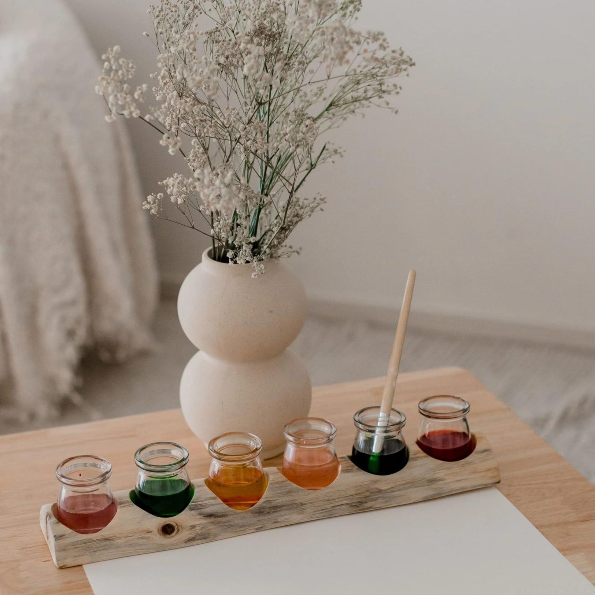 Paint Pot Holder with Glass Jars