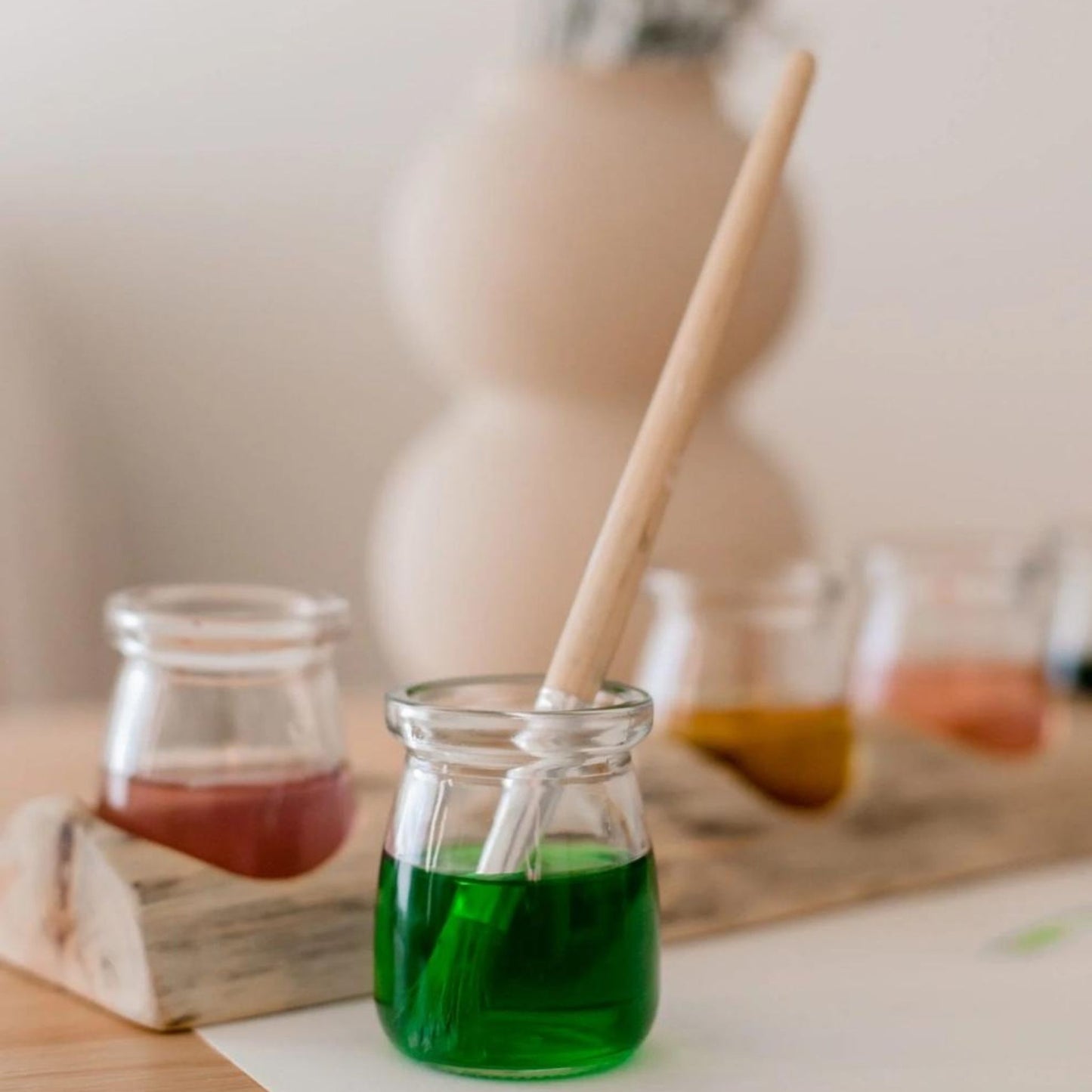 Paint Pot Holder with Glass Jars