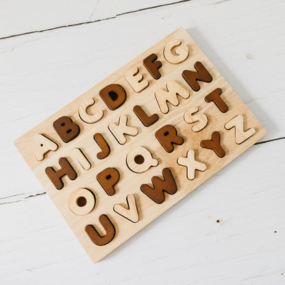 Two Toned Natural Capital Letter Puzzle