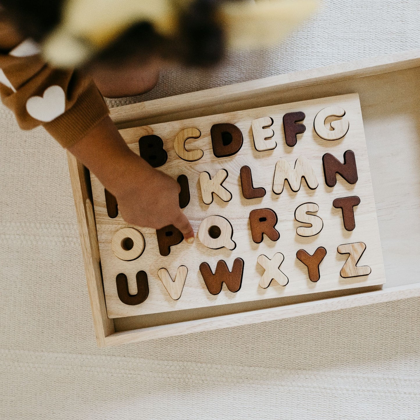 Two Toned Natural Capital Letter Puzzle