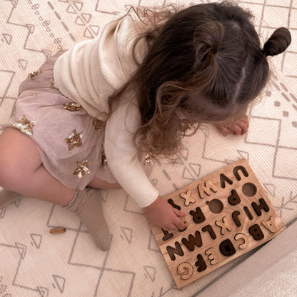 Two Toned Natural Capital Letter Puzzle