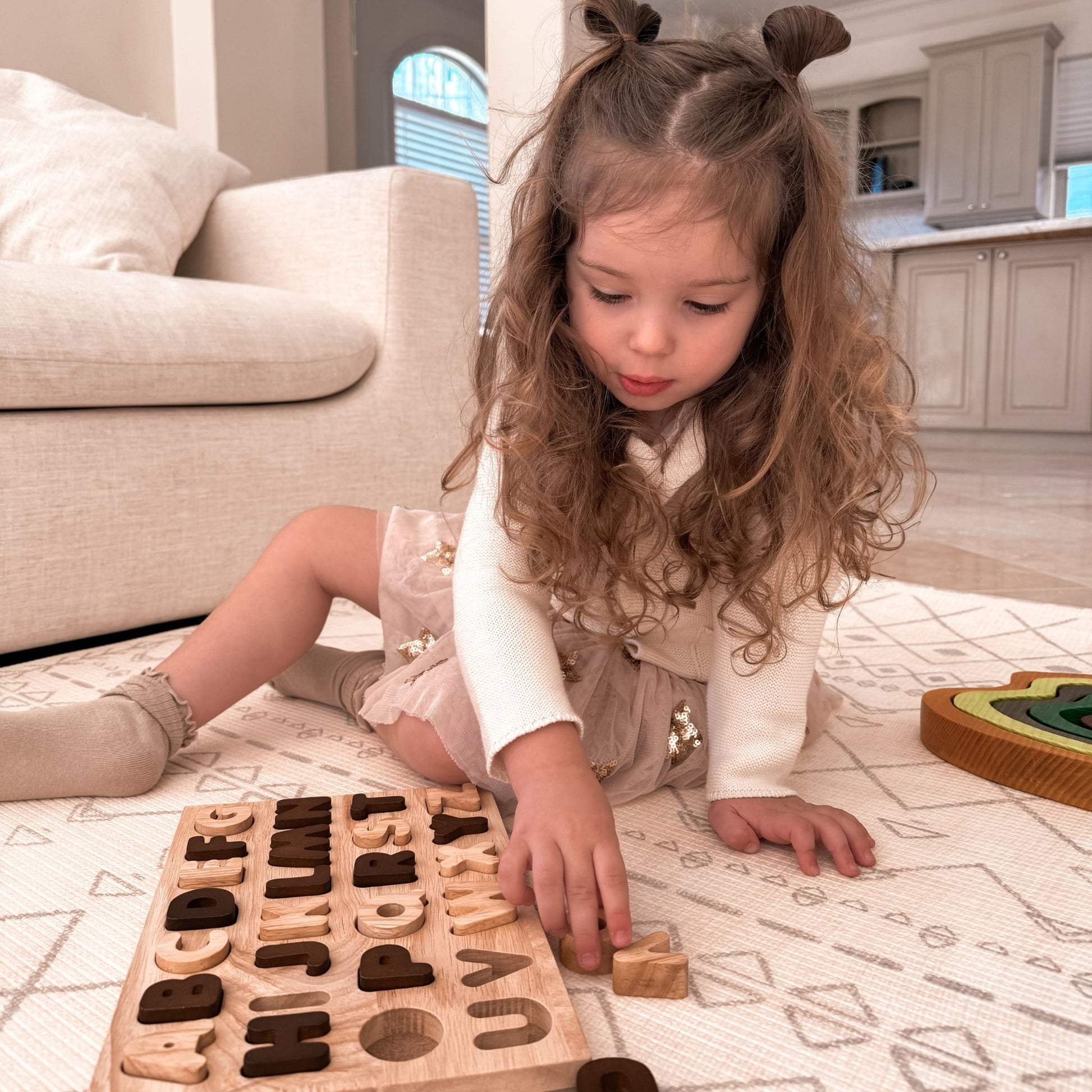 Two Toned Natural Capital Letter Puzzle