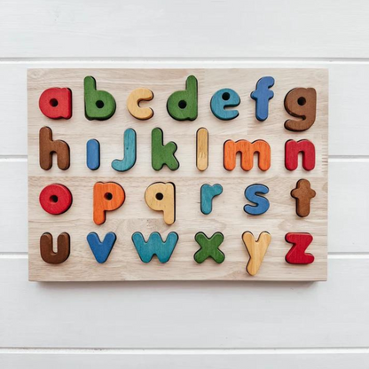 Colorful Letter Puzzle Set of 2 - Colorful Capital Letter Puzzle | Colorful Lower Case Letter Puzzle - The Nurturing Nook