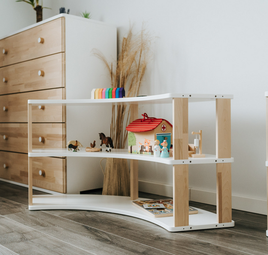 Modular Montessori Shelf Arc for Kids Toy Storage Nursery Shelves