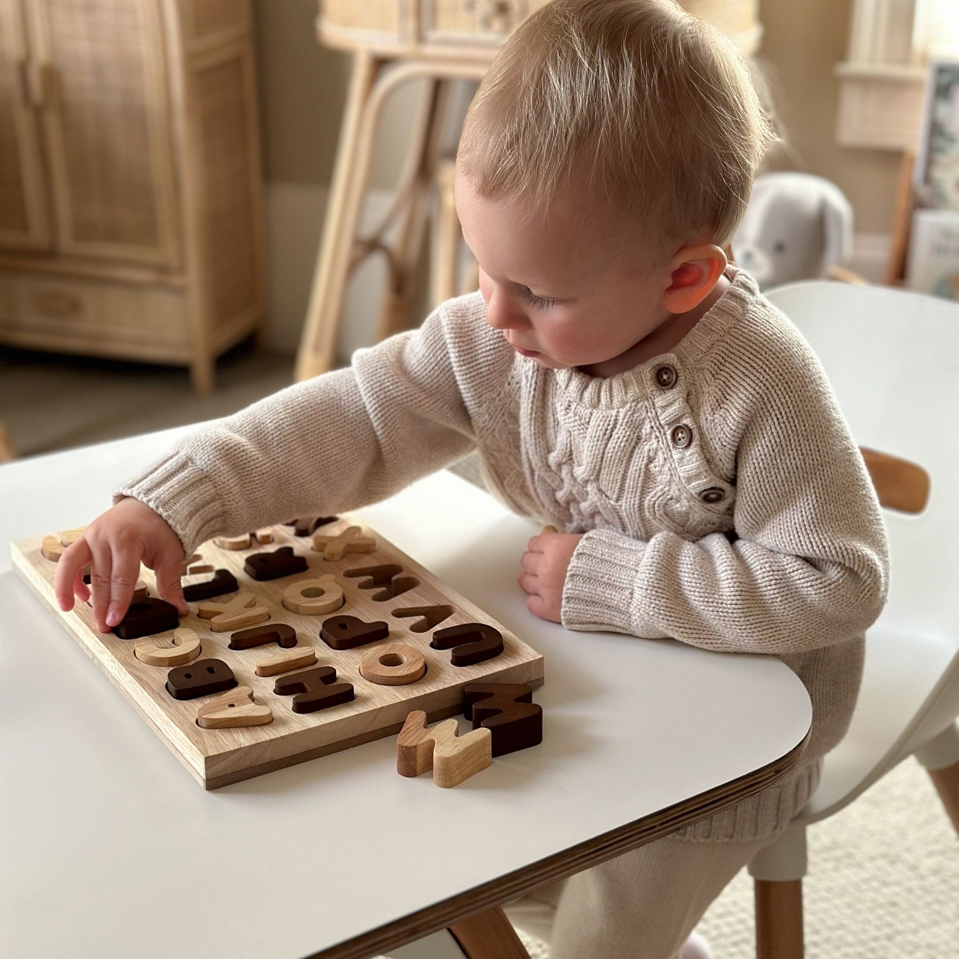 Two Toned Natural Capital Letter Puzzle