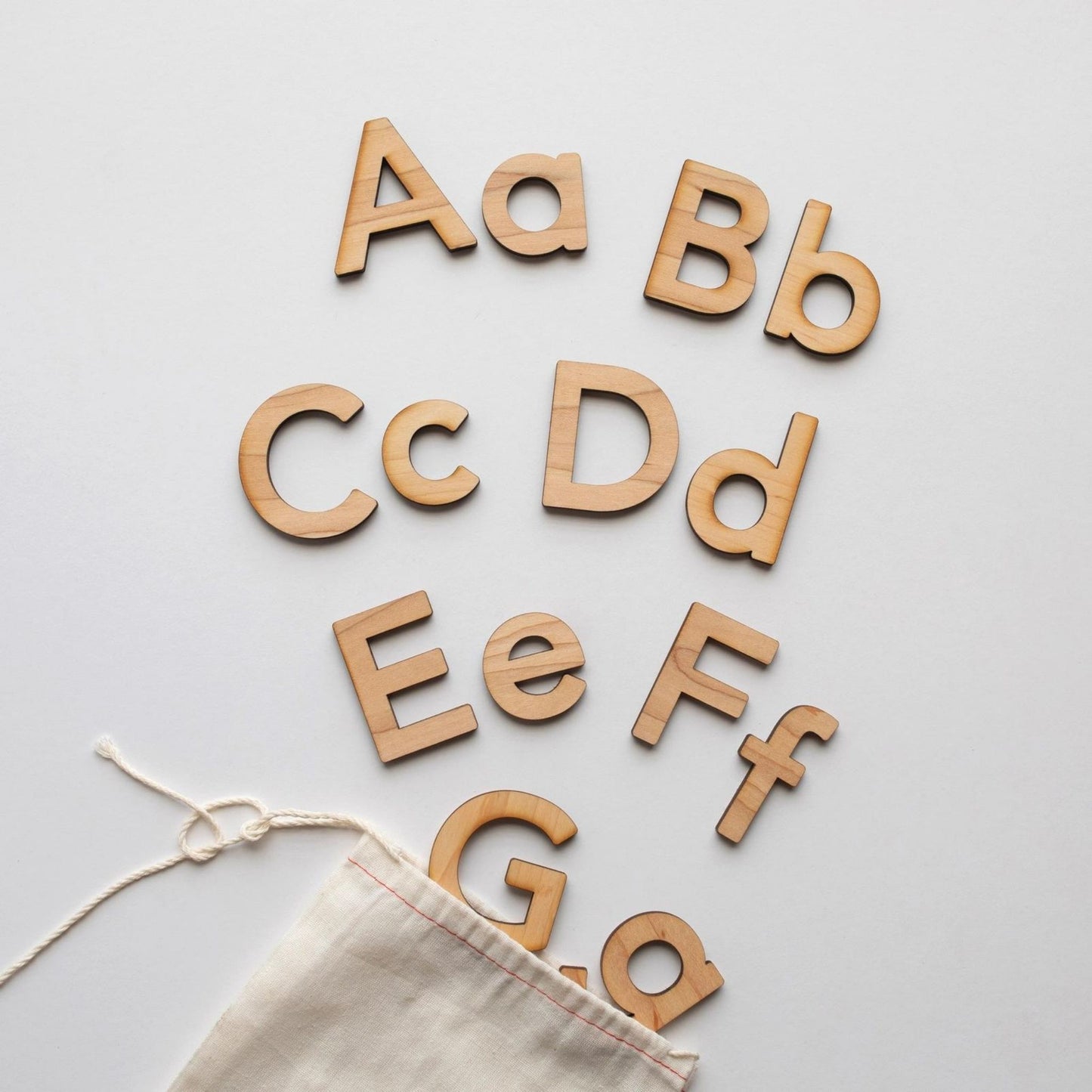 Wooden Alphabet Set - Montessori Movable Alphabet Set, Maple