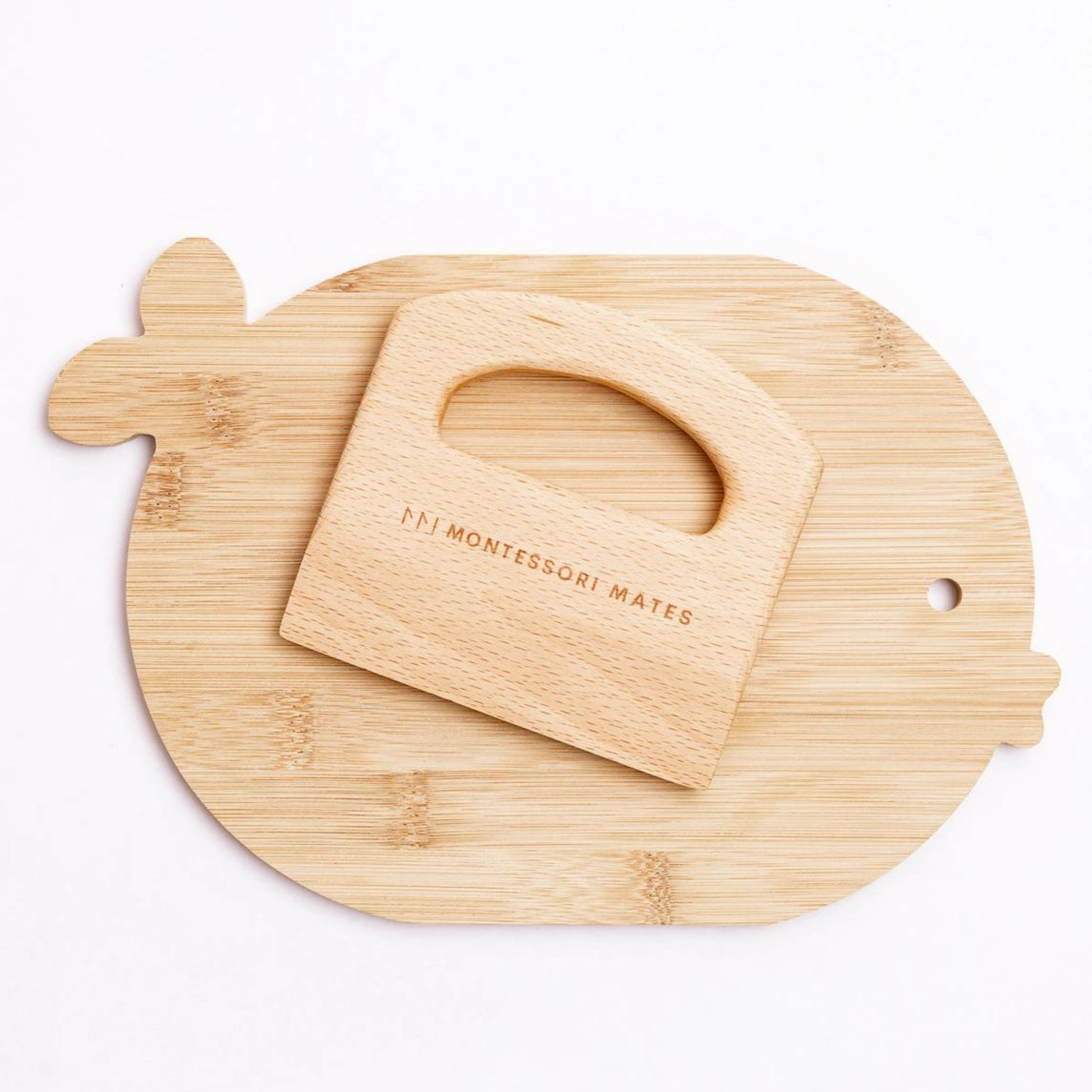 Wooden Kids Cutting Board + Knife Set