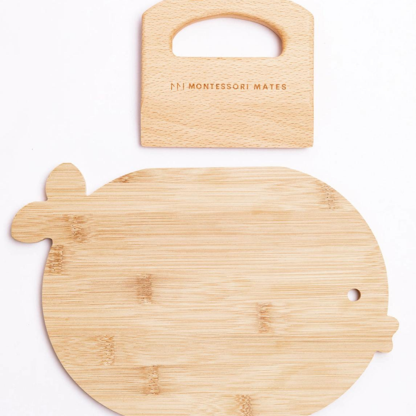 Wooden Kids Cutting Board + Knife Set