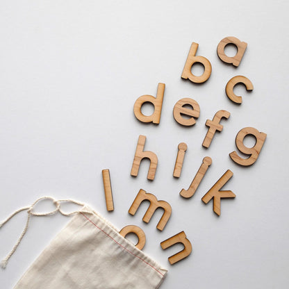 Wooden Alphabet Set - Montessori Movable Alphabet Set, Maple