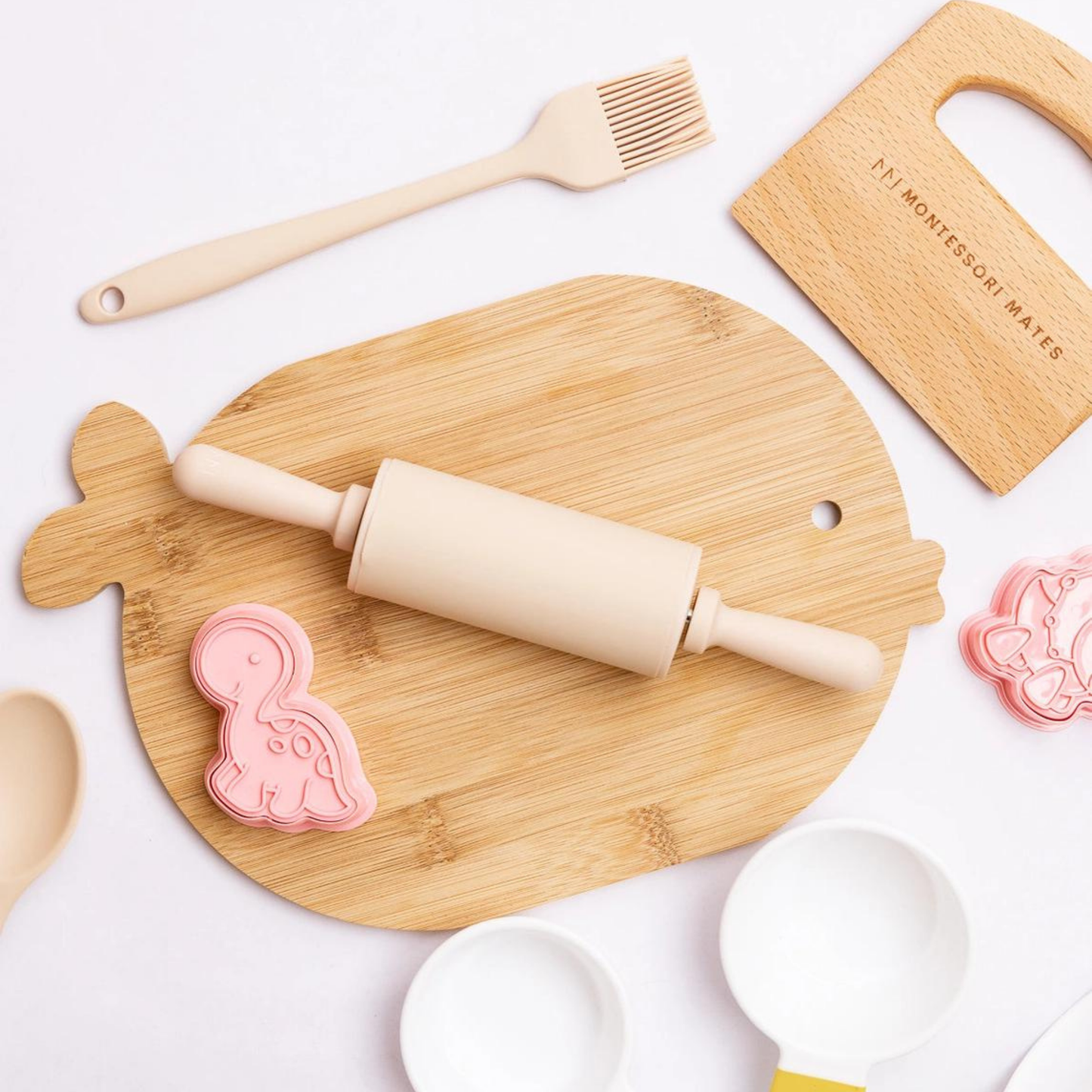 Wooden Kids Cutting Board + Knife Set