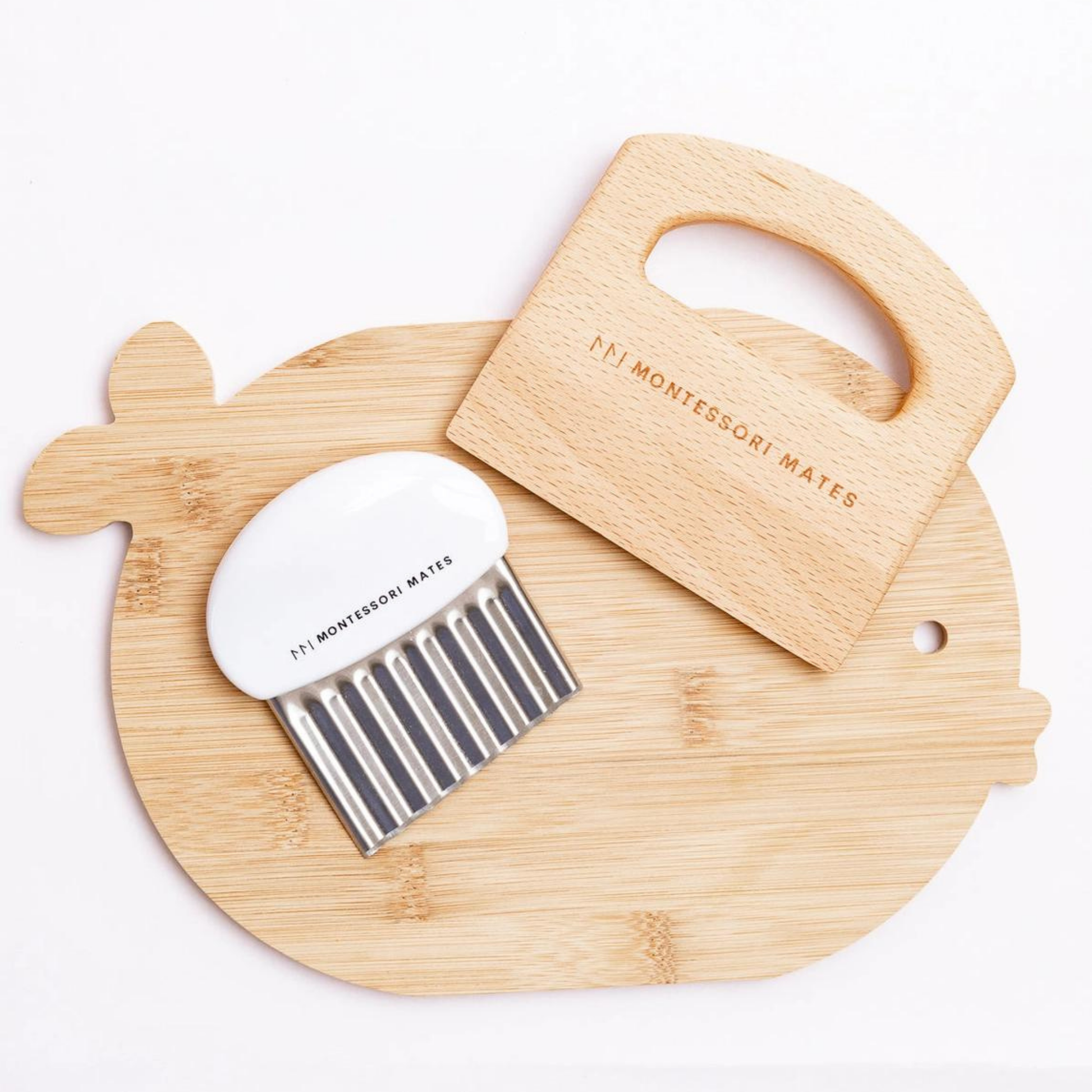 Wooden Kids Cutting Board + Knife Set