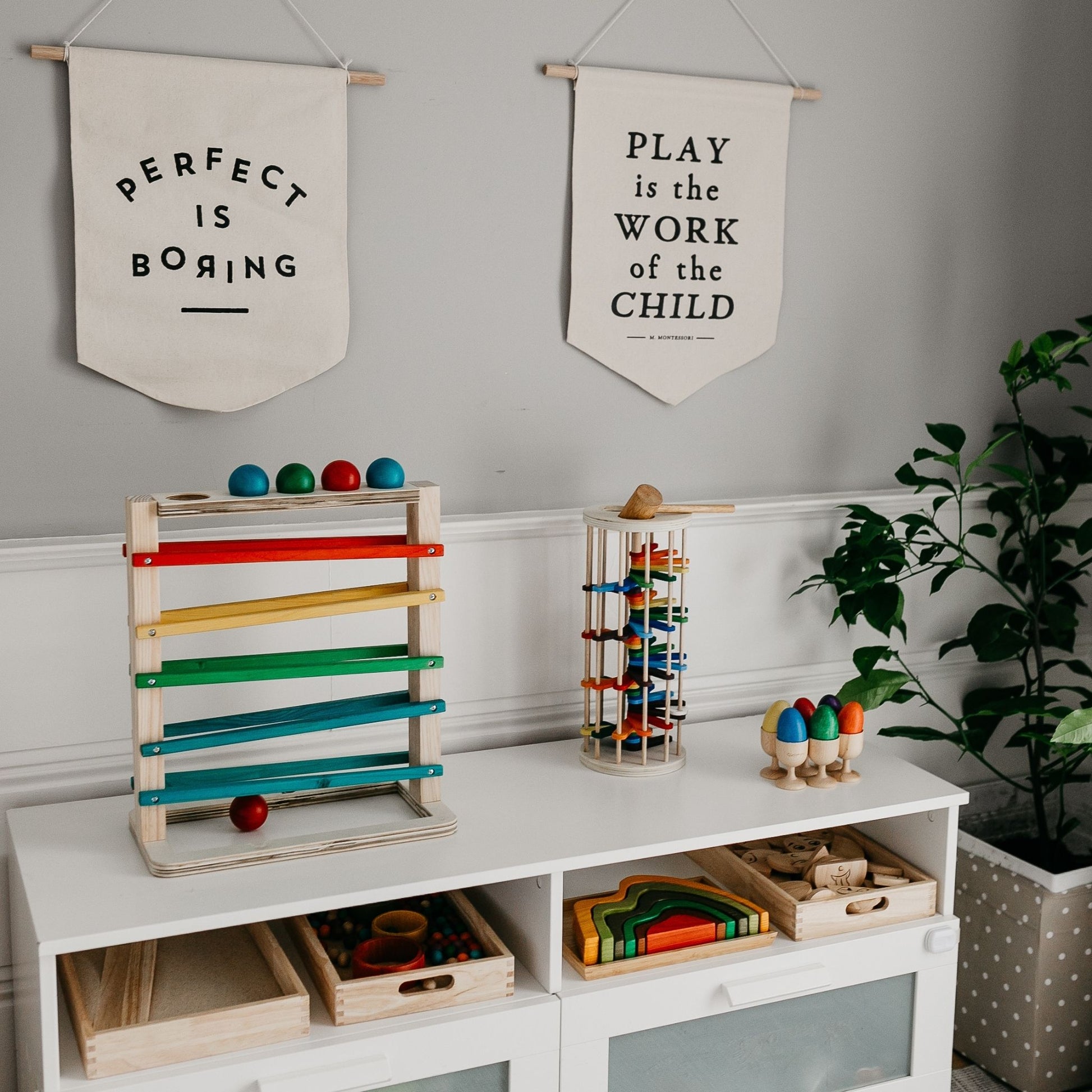 Montessori Wooden Ball Tracker