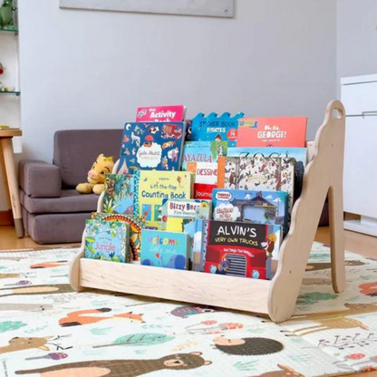 Montessori Bookshelf Wave Design