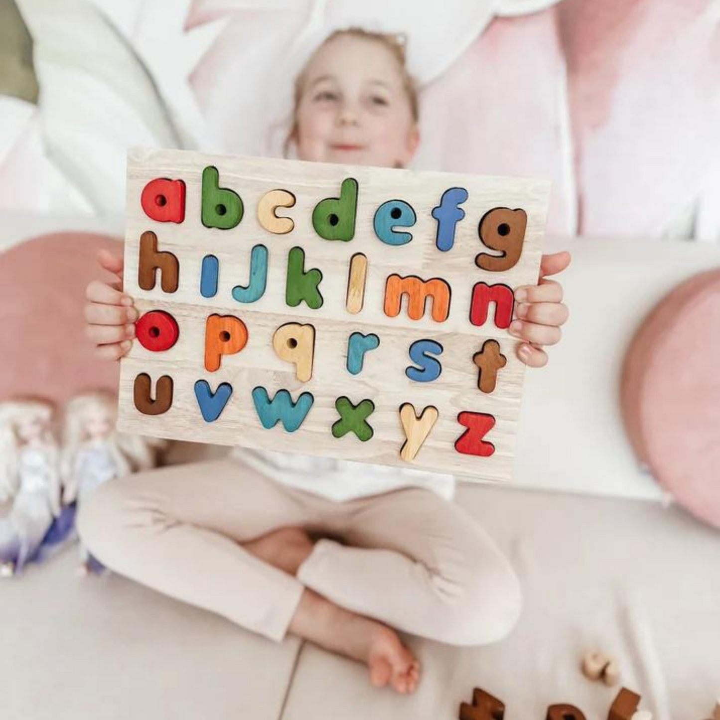 Colorful Letter Puzzle Set of 2 - Colorful Capital Letter Puzzle | Colorful Lower Case Letter Puzzle - The Nurturing Nook