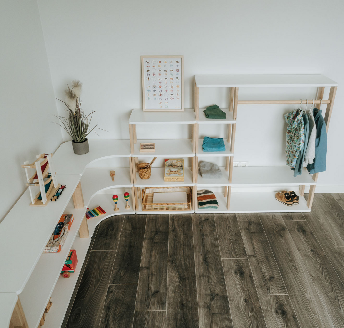 Wooden Montessori Wardrobe for Kids | Children Wardrobe Montessori Clothing Rack