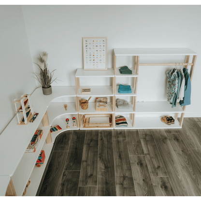 Wooden Montessori Wardrobe for Kids | Children Wardrobe Montessori Clothing Rack - The Nurturing Nook