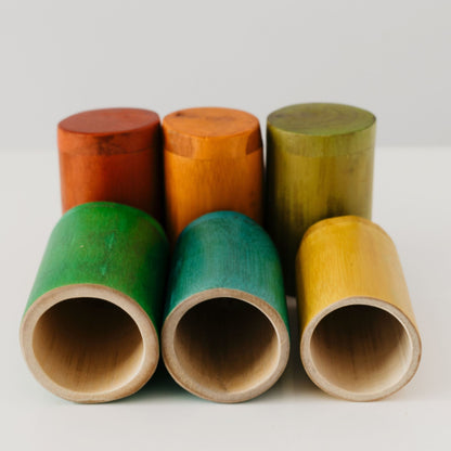 Rainbow Bamboo Sorting Tubes Set of 6