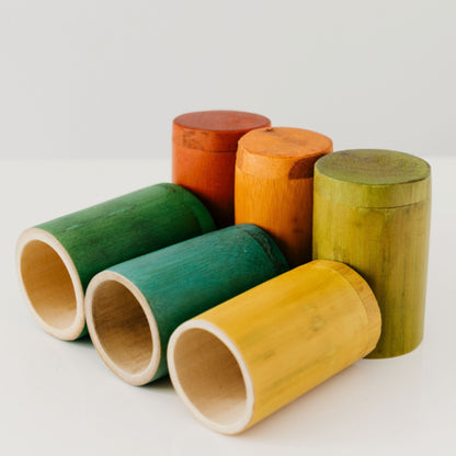 Rainbow Bamboo Sorting Tubes Set of 6