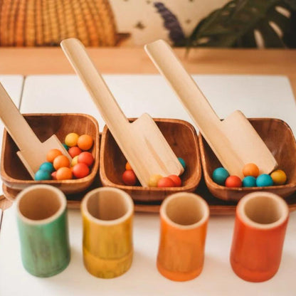 Rainbow Bamboo Sorting Tubes Set of 6