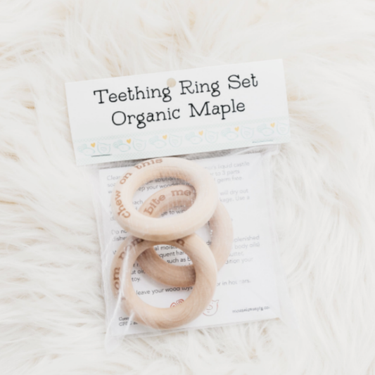 Teething Rings - Organic Wooden Teether - Fun Baby Gift