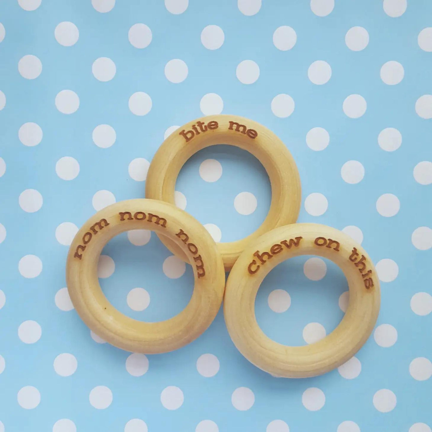 Teething Rings - Organic Wooden Teether - Fun Baby Gift