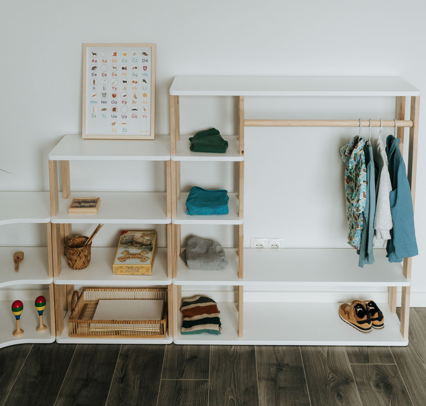 Modular Montessori Mini Shelf for Kids Toy Storage Nursery Shelves