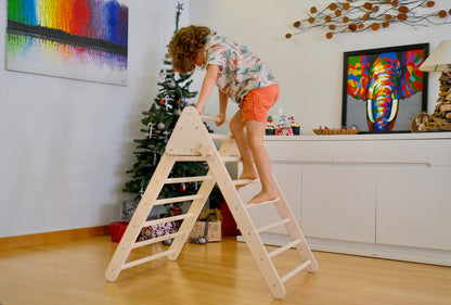 Foldable Montessori Climbing Triangle Set with Portable Table and Chair - The Nurturing Nook