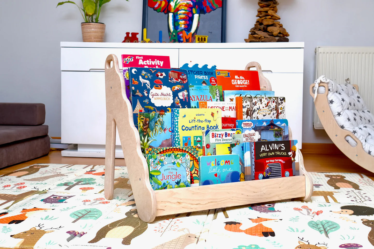 Montessori Bookshelf Wave Design | Small - Medium -Large Size