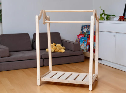 Montessori Wooden Kids Clothing Rack - The Nurturing Nook