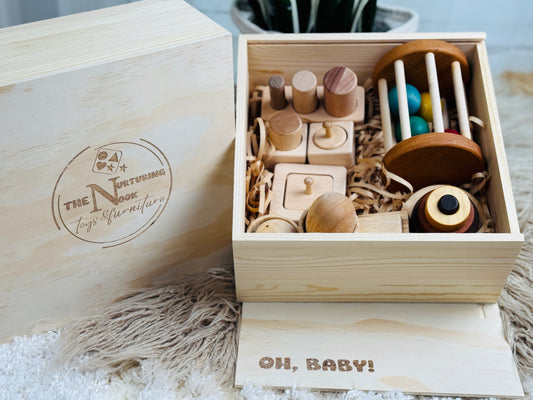 Montessori Essentials Gift Box for 6-12 Months | Baby Milestone Gift | Developmental Toys | Half-Year Baby Present