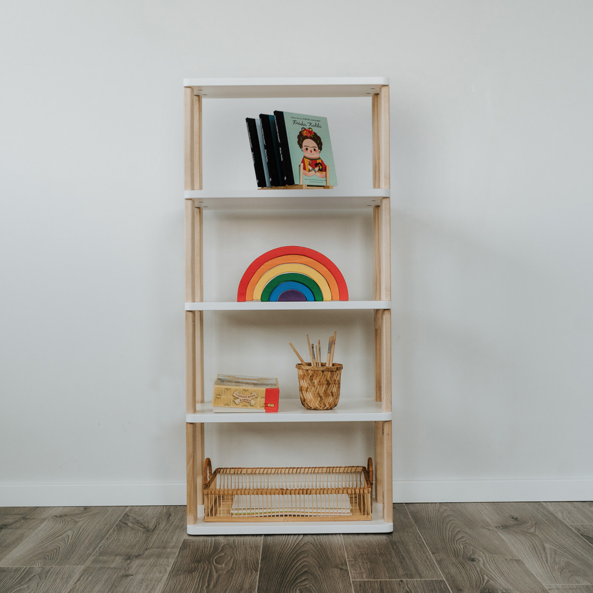 Modular Montessori Shelf for Kids -STRAIGHT, MINI | Toy Storage Nursery Shelves - The Nurturing Nook