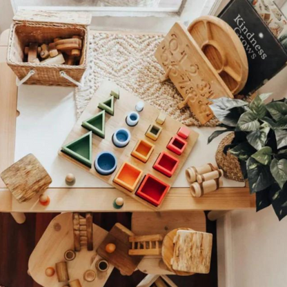 Montessori-Inspired Shape Sorter & Stacker - The Nurturing Nook