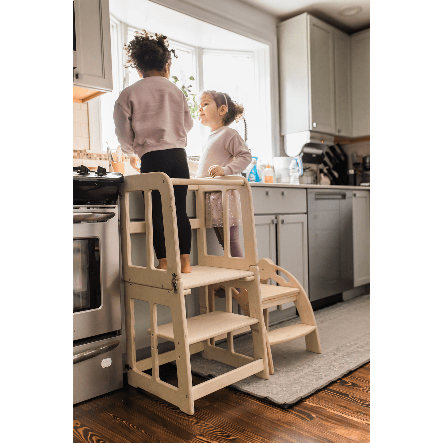 2 in 1: Montessori Toddler Tower & Toddler Desk - The Nurturing Nook