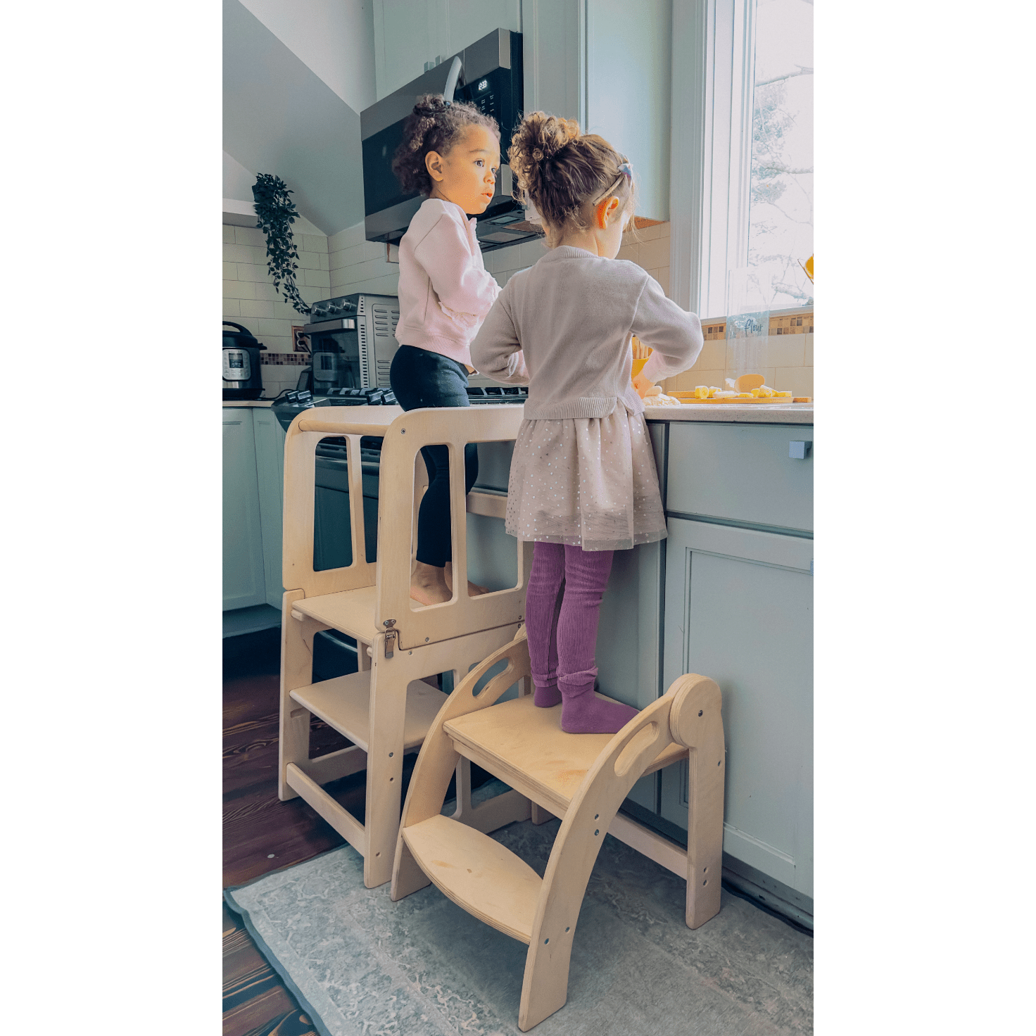 2 in 1: Montessori Toddler Tower & Toddler Desk - The Nurturing Nook