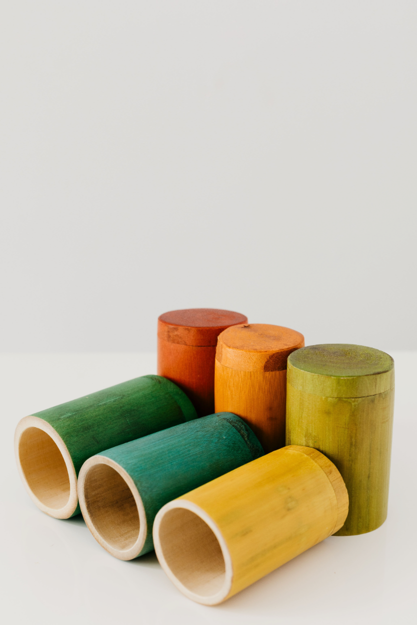Rainbow Bamboo Sorting Tubes Set of 6