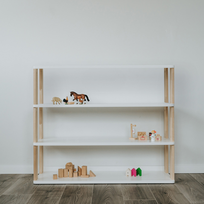 Modular Montessori Shelf for Kids - STRAIGHT | Toy Storage Nursery Shelves - The Nurturing Nook