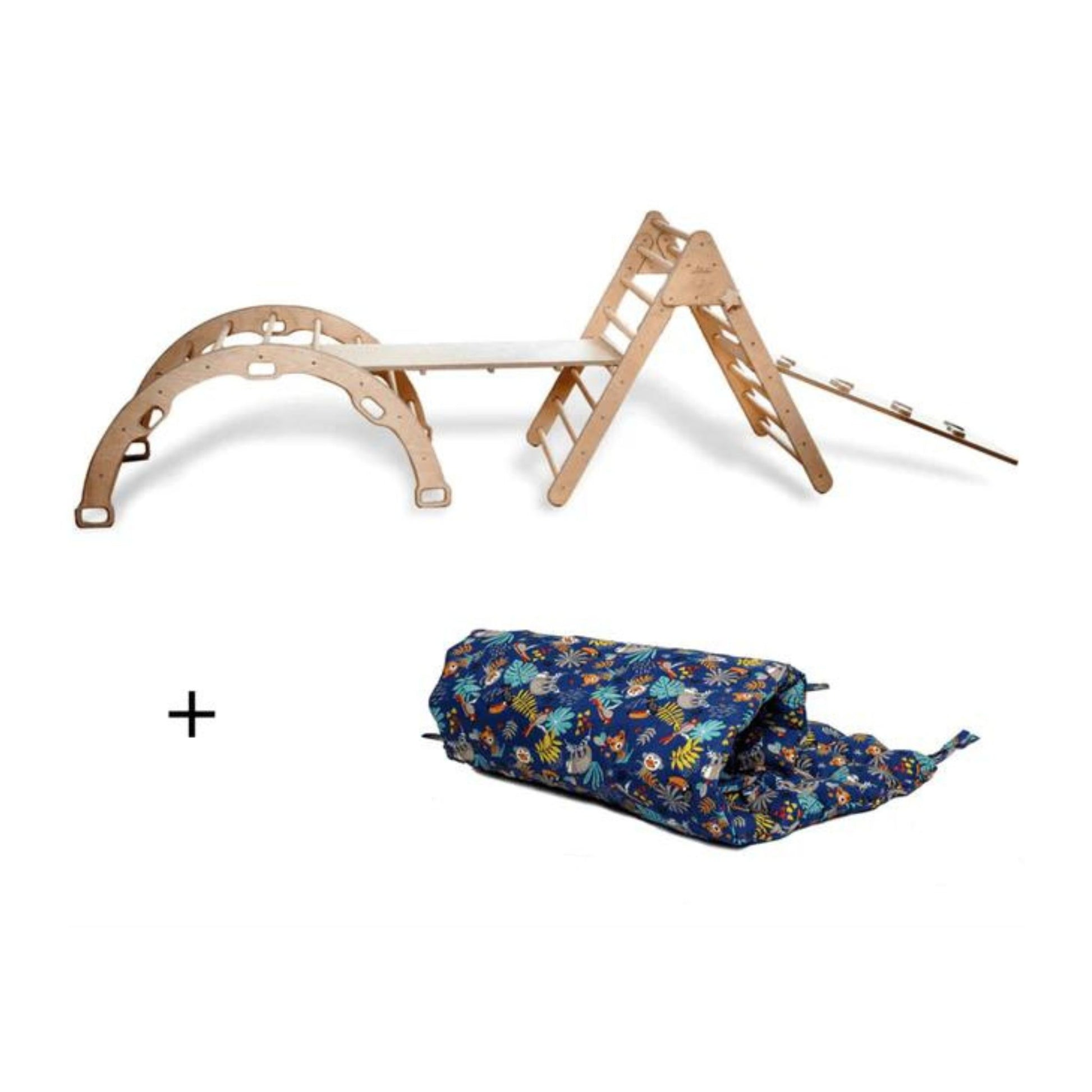 5 Piece Climbing Set: Climbing Triangle / Arch Rocker, XL Pillow and 2 Ramps - The Nurturing Nook