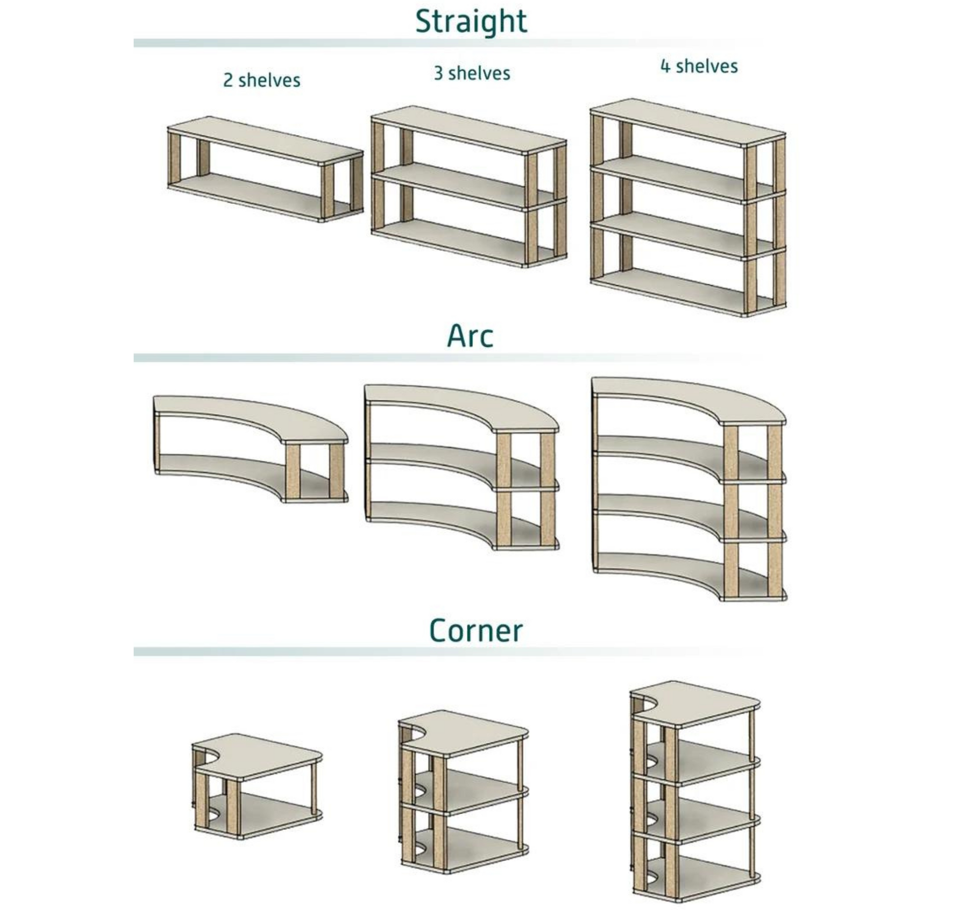 Unique & Stylish Montessori Modular Shelving Units - ALL VARIANTS | Design Your Dream Room - The Nurturing Nook