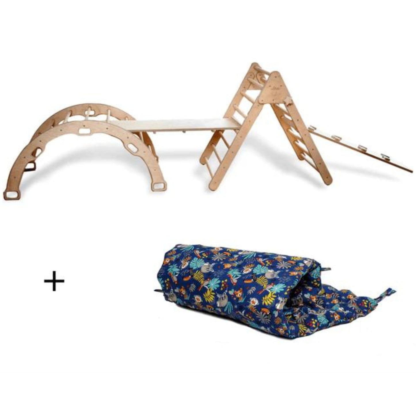 5 Piece Climbing Set: Climbing Triangle / Arch Rocker, XL Pillow and 2 Ramps - The Nurturing Nook