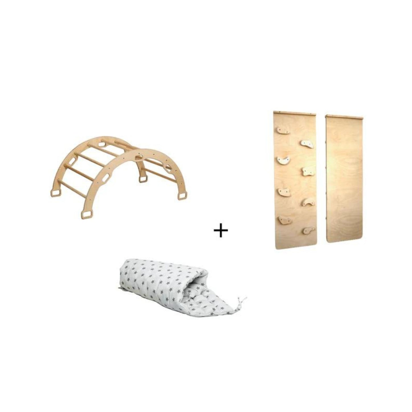 Climbing Arch with Rockwall Ramp and Pillow - The Nurturing Nook