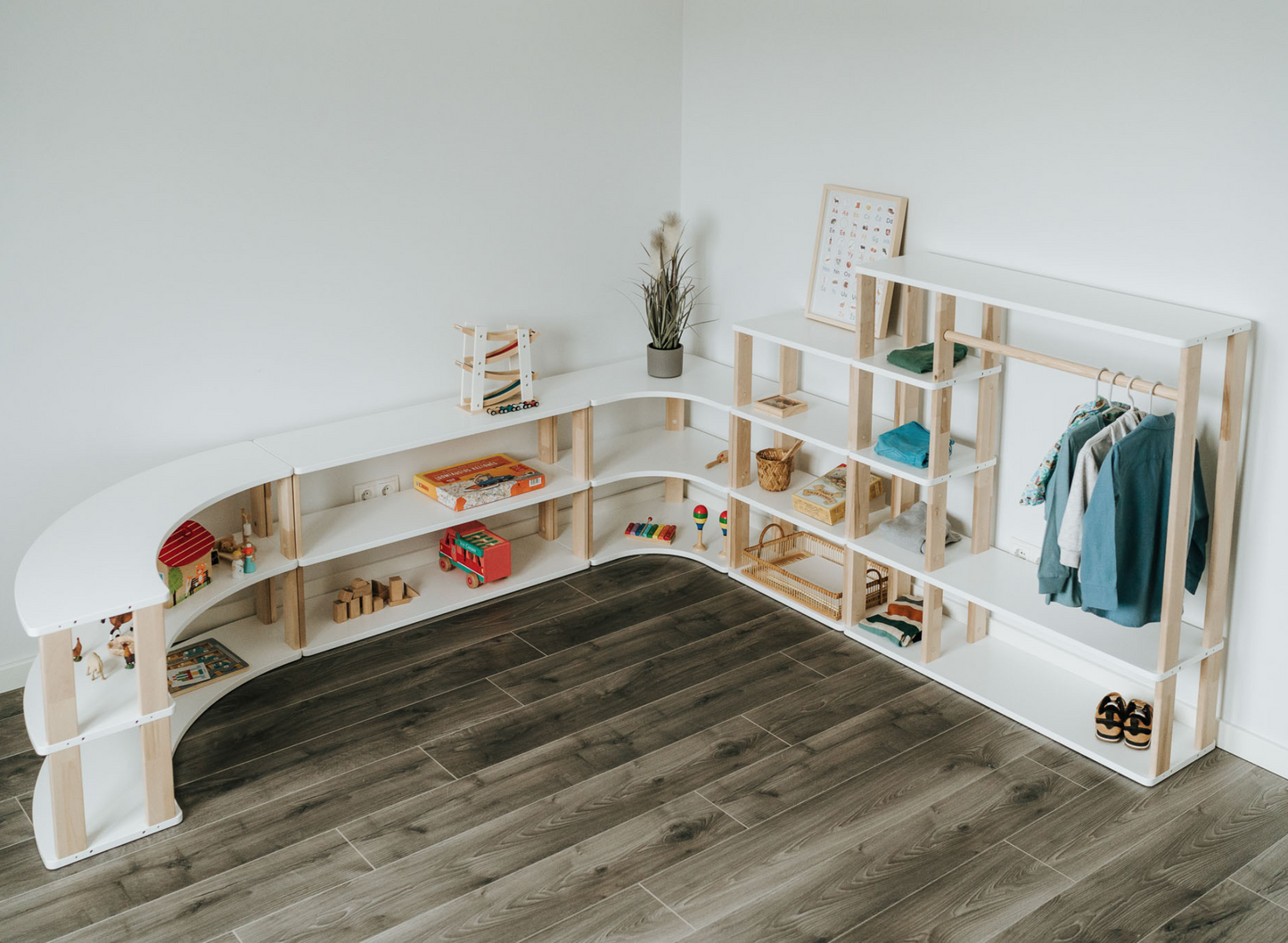 Modular Montessori Shelf for Kids (MINI) | Toy Storage Nursery Shelves