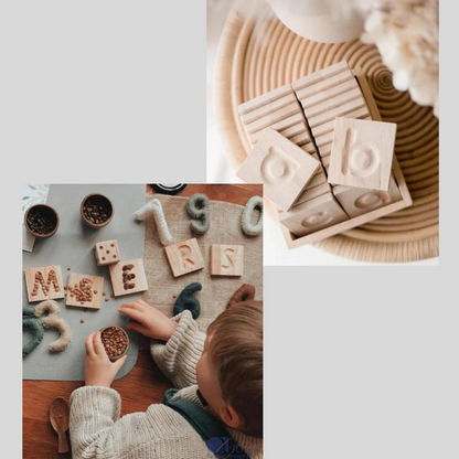 Letter Tracing Tiles Bundle Set of 2 - Capital Letter Tracing Tiles | Lower Case Letter Tracing Tiles - The Nurturing Nook