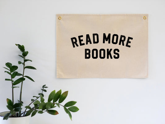 Read More Books" Modern Canvas Banner • Reading Wall Flag